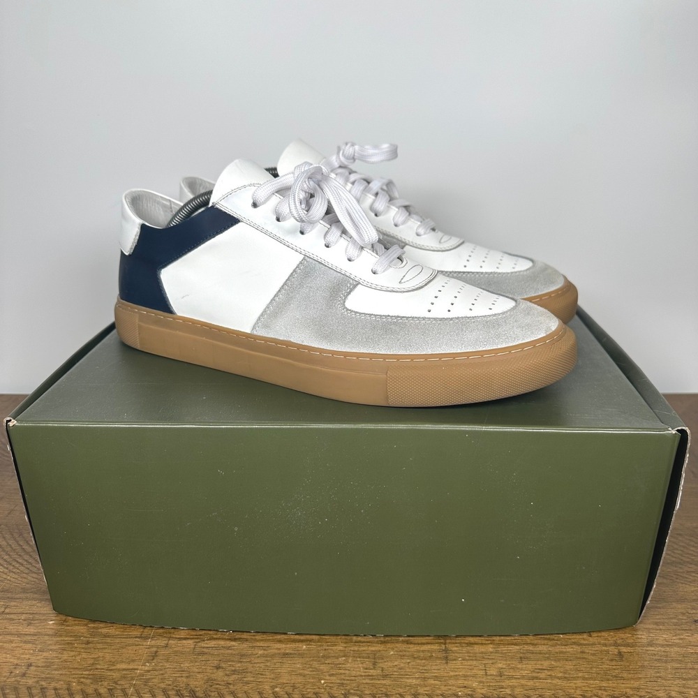 Beckett Simonon Sneakers Mens 11.5 White Gray Navy Garcia Leather Suede Gum Sole